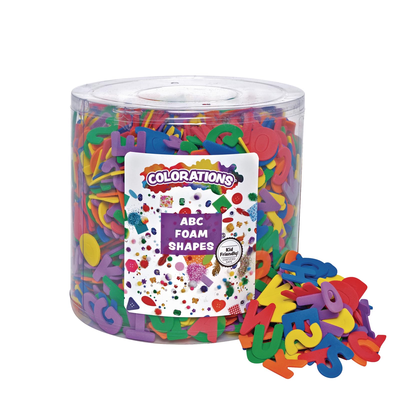 Amazon.com: Colorations ABC Foam Shapes, 144 Pieces, 6 Colors